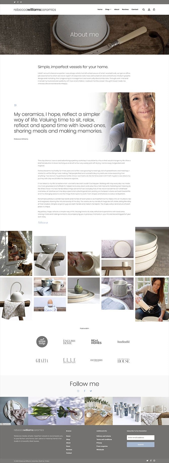Rebecca Williams Ceramics Website