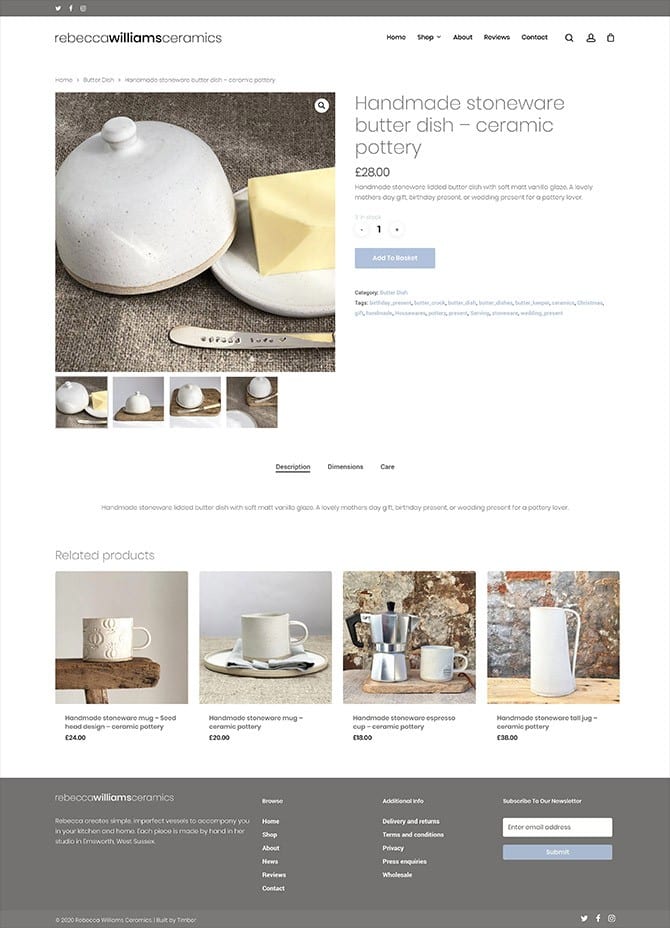 Rebecca Williams Ceramics Website
