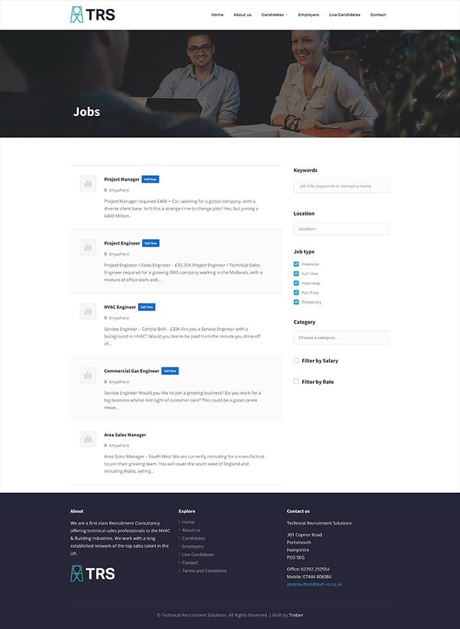 Technical Recruitment Solutions Website
